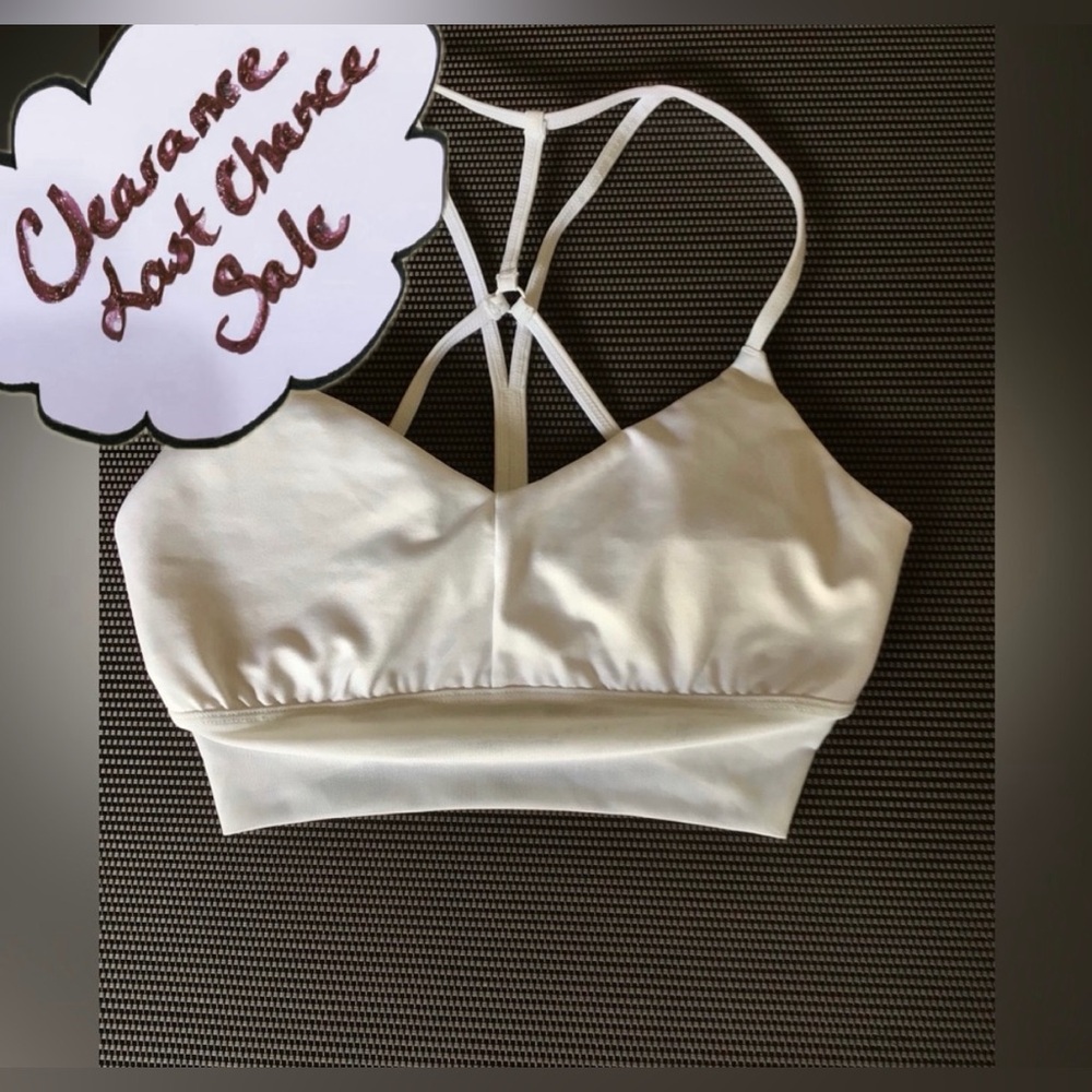 ALO Yoga Alosoft White Mesh Strappy Sports Bra